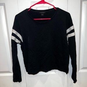 Banana Republic Longsleeve Black Shirt with White Stripes (Small)